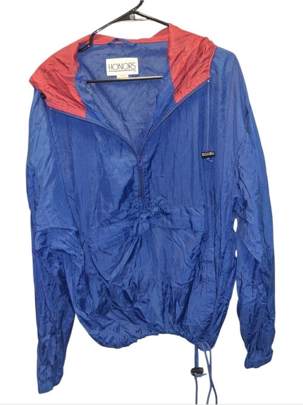 Honors Blue Half Zip Windbreaker Jacket Vintage